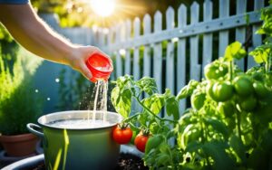 Podlewanie pomidorów wodą z cukrem